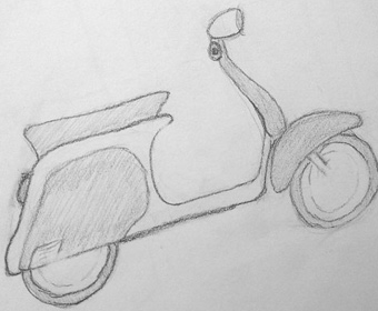 Meltz Pizza Bar - Vespa Sketch